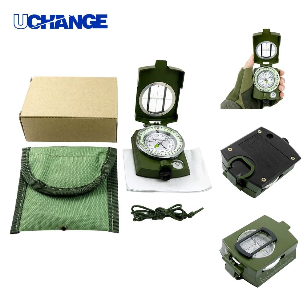 Military Green Compass Tool for Outdoor Use 1