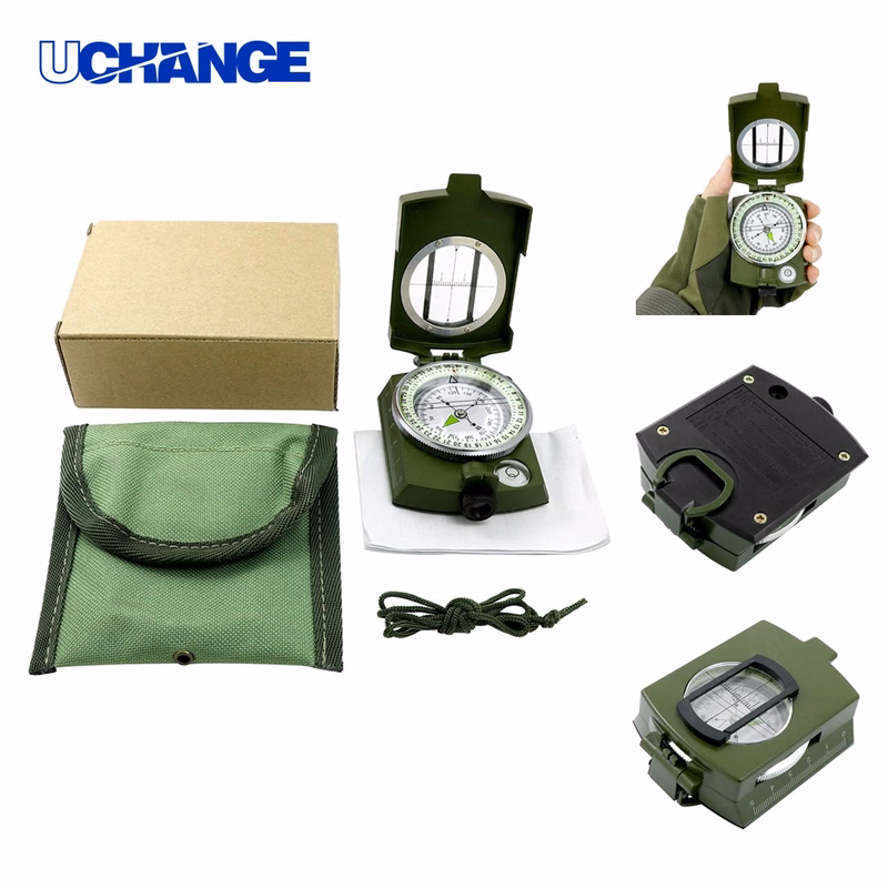 Military Green Compass Tool for Outdoor Use