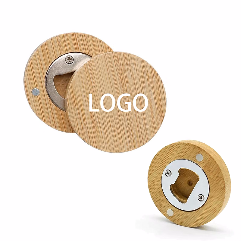 Bamboo Bottle Opener Fridge Magnet