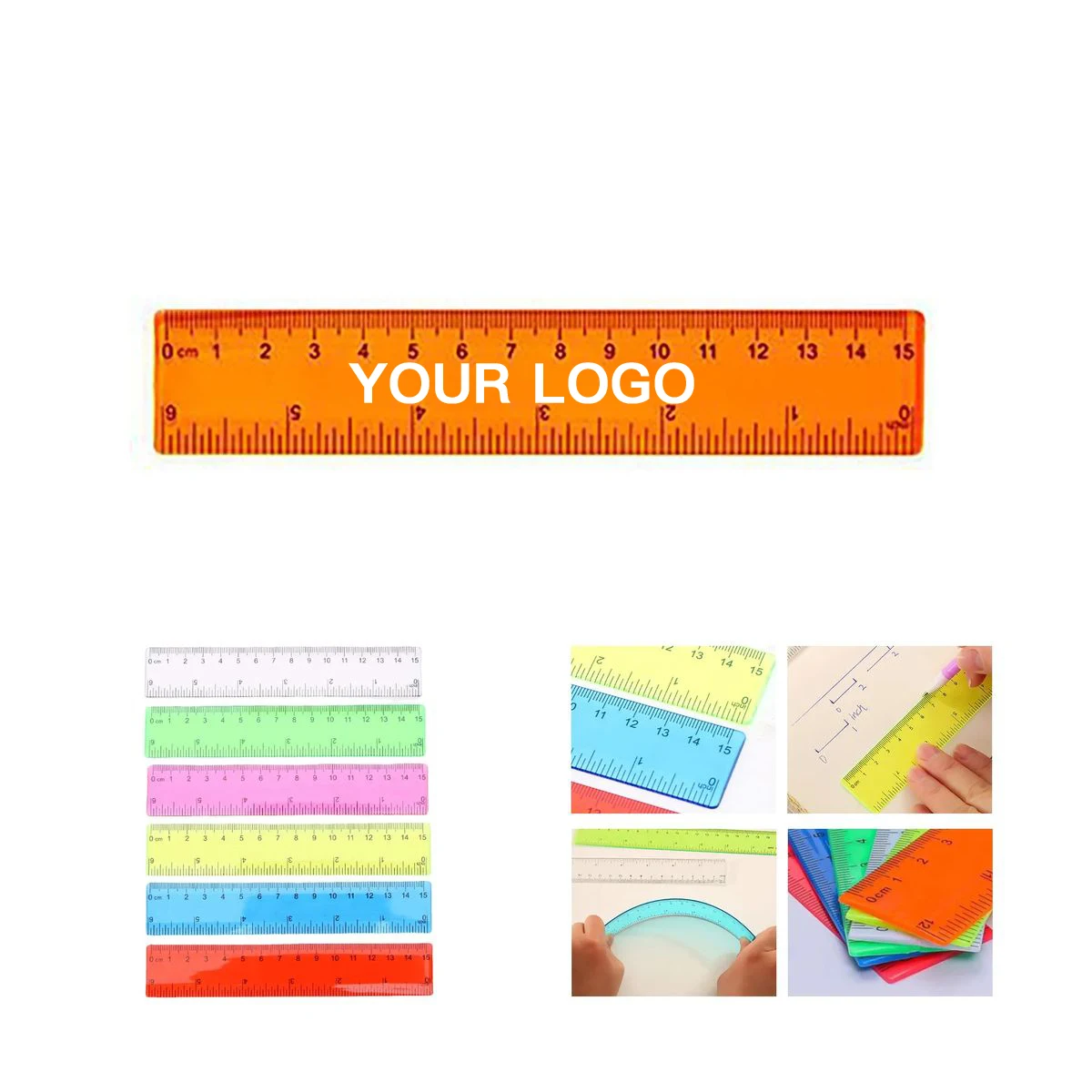 6 Inch Translucent Plastic Ruler with Dual Markings 1