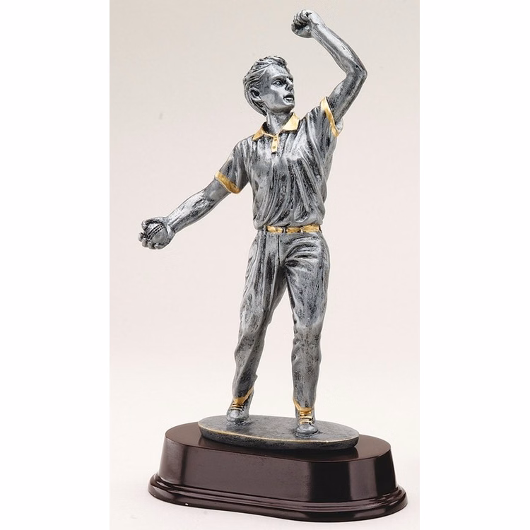 10 1/2" Tall Cricket Bowler Male Figure Award