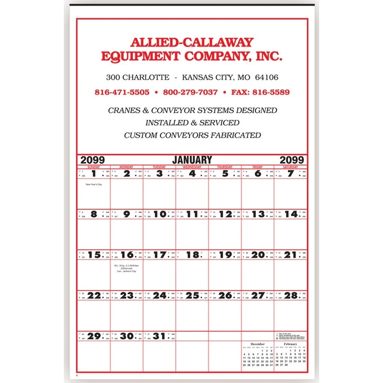 Contractor's 12 Sheet Wall Calendar 1