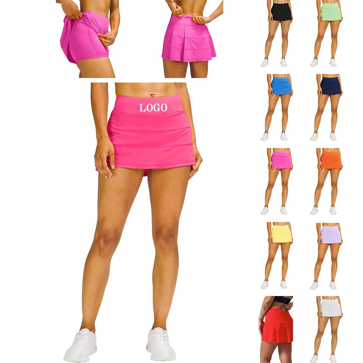 Women's Pleated Workout Built in Tennis Skirt 1
