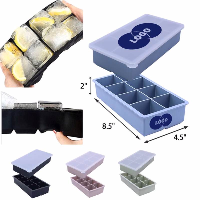 MOQ 50 PCS Versatile Silicone Square Shaped Ice Tray