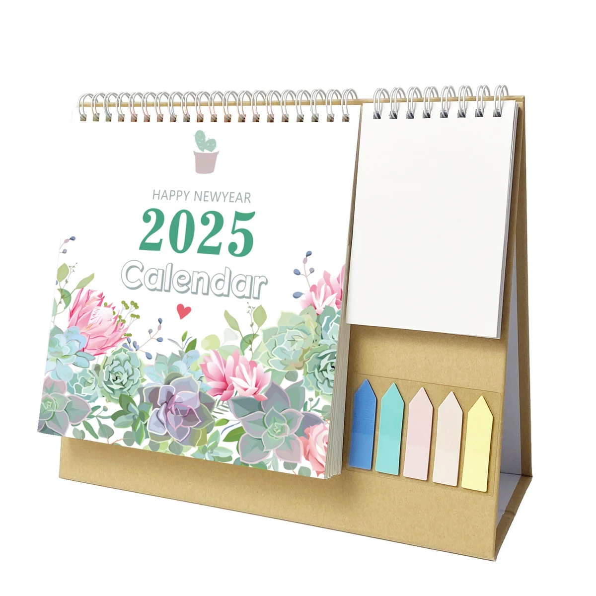 18 Months 10.2"*10.2" Succulent Plant Desk Calendar From Jan 2025 To June 2026 1