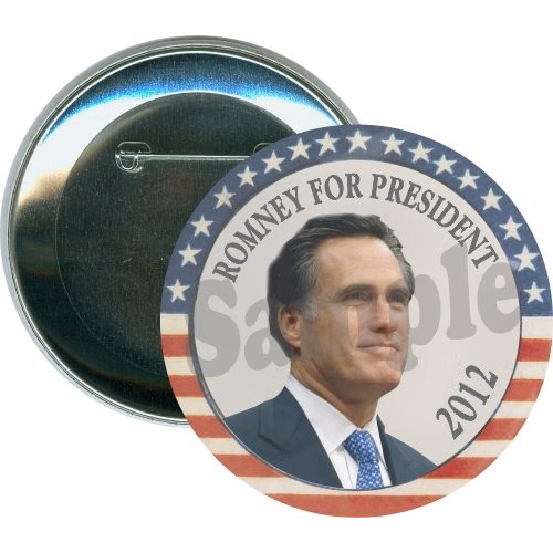 Romney for President 2012, Stars Stripes, Political Button
