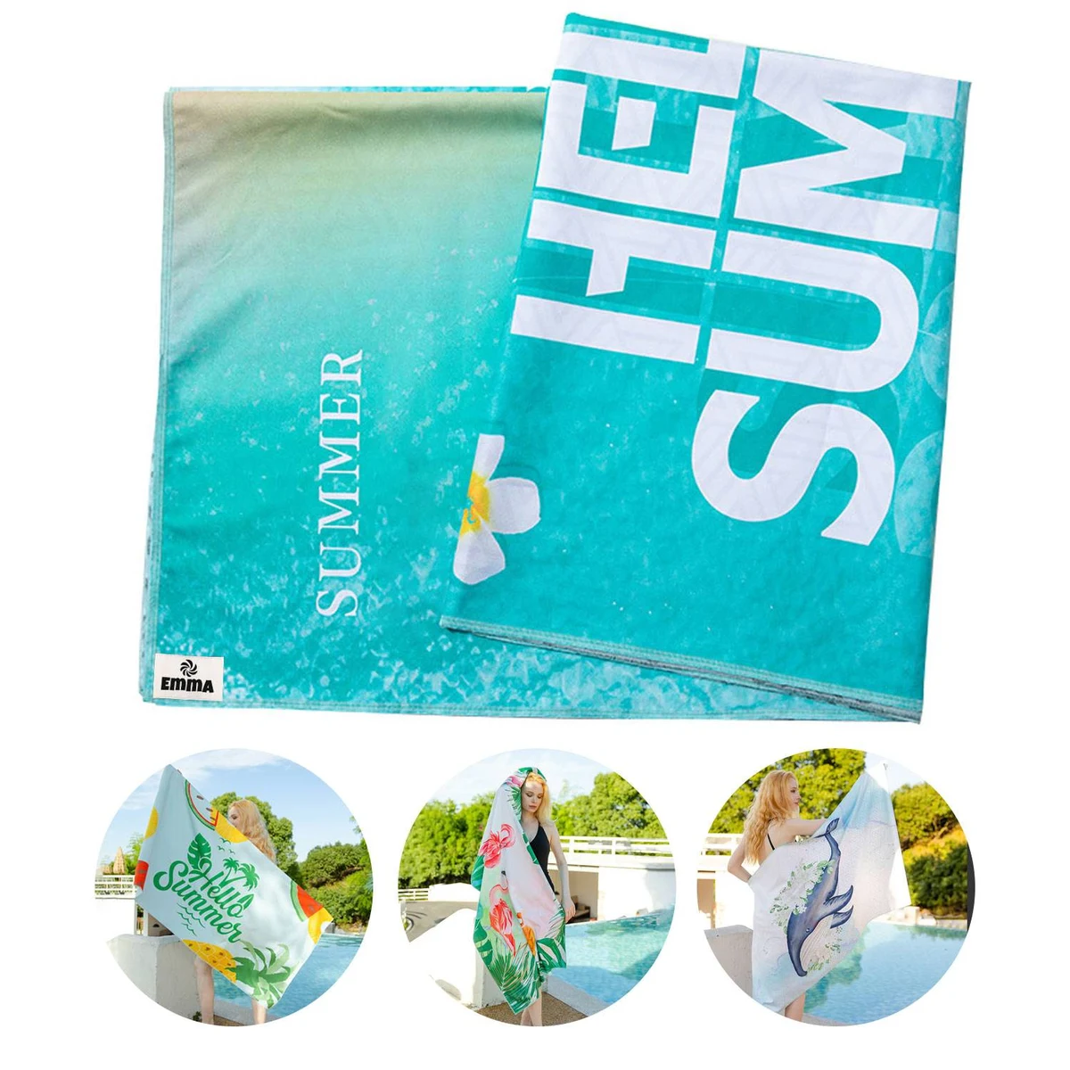 Subli-Plush Velour Beach Towel 1