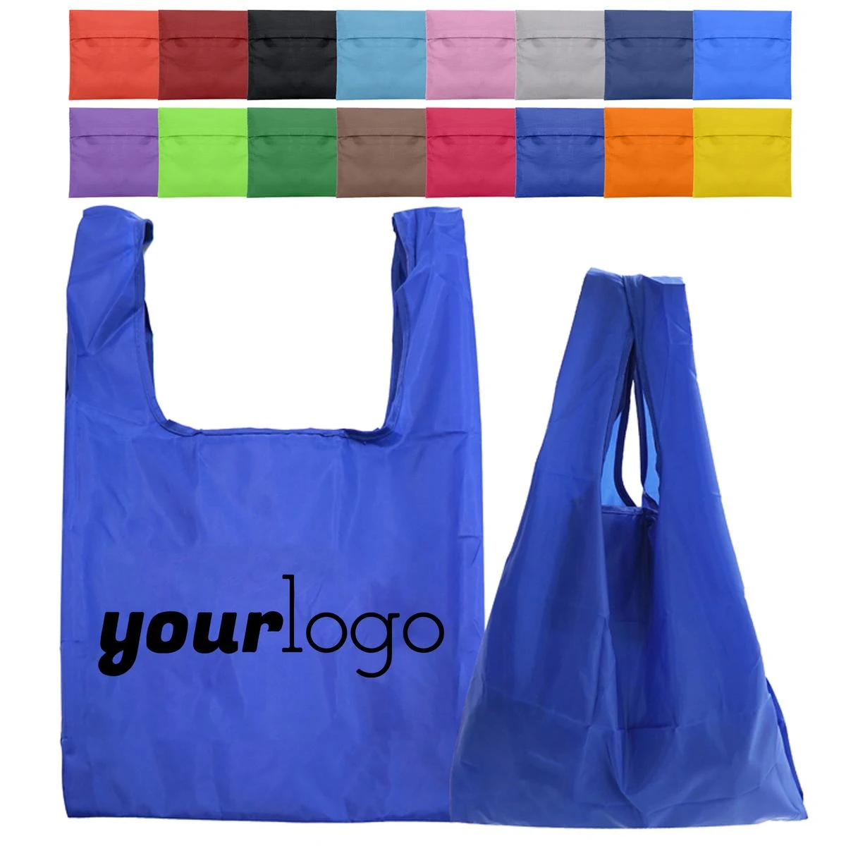Large Foldable Reusable Grocery Tote, custom tote bag with logo imprint 1