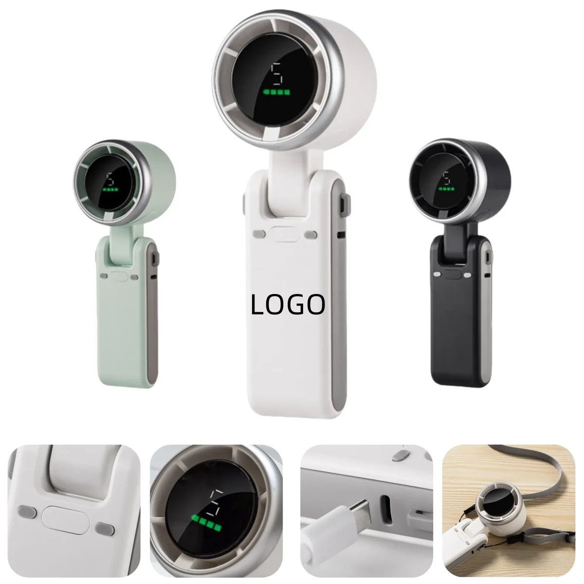USB Neck-Hanging Handheld Foldable Fan 1
