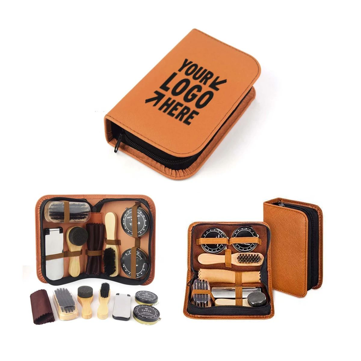 7 Piece eather Shoe Shine Kit 1