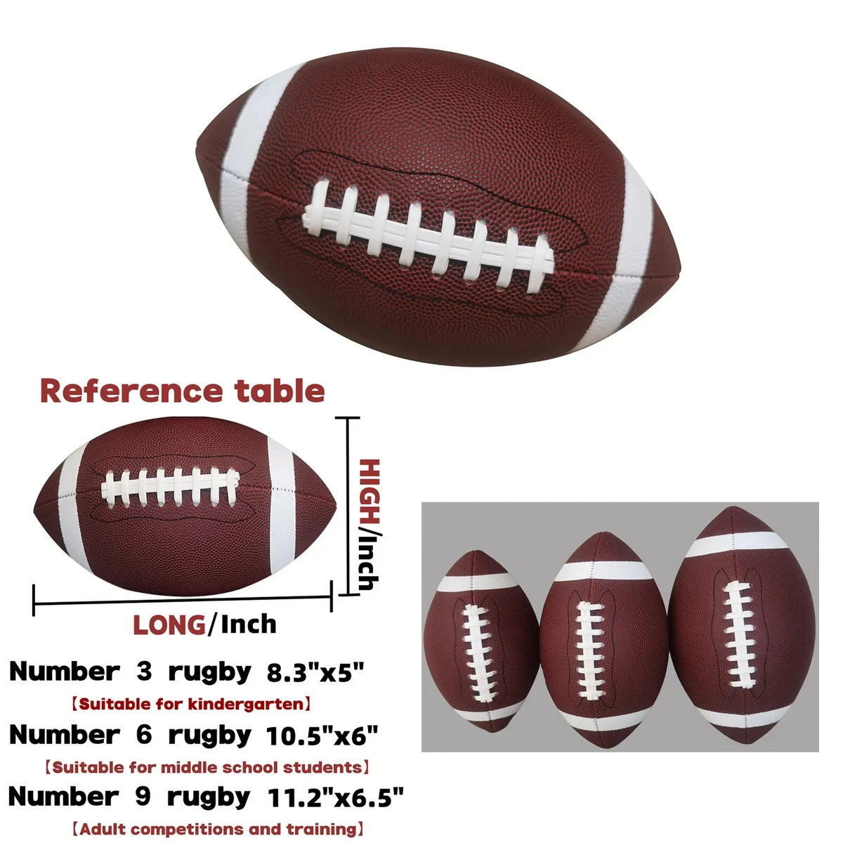 #6 Official Size Inflatable Rugby Football 1