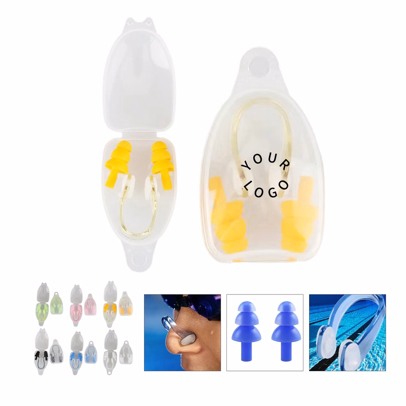 Swimming Nose Clip and Ear Plugs Set for Water Sports