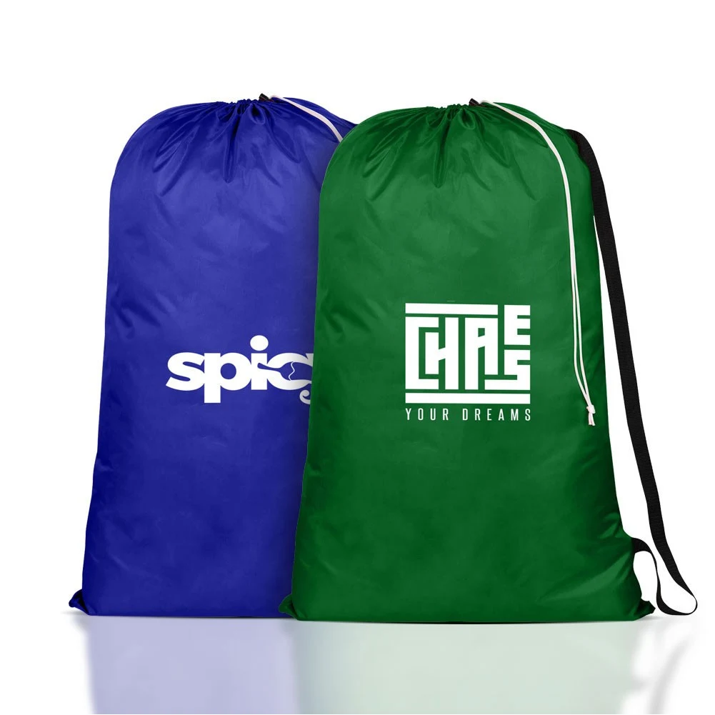 Large Capacity Drawstring Laundry Bag With Shoulder Strap 1