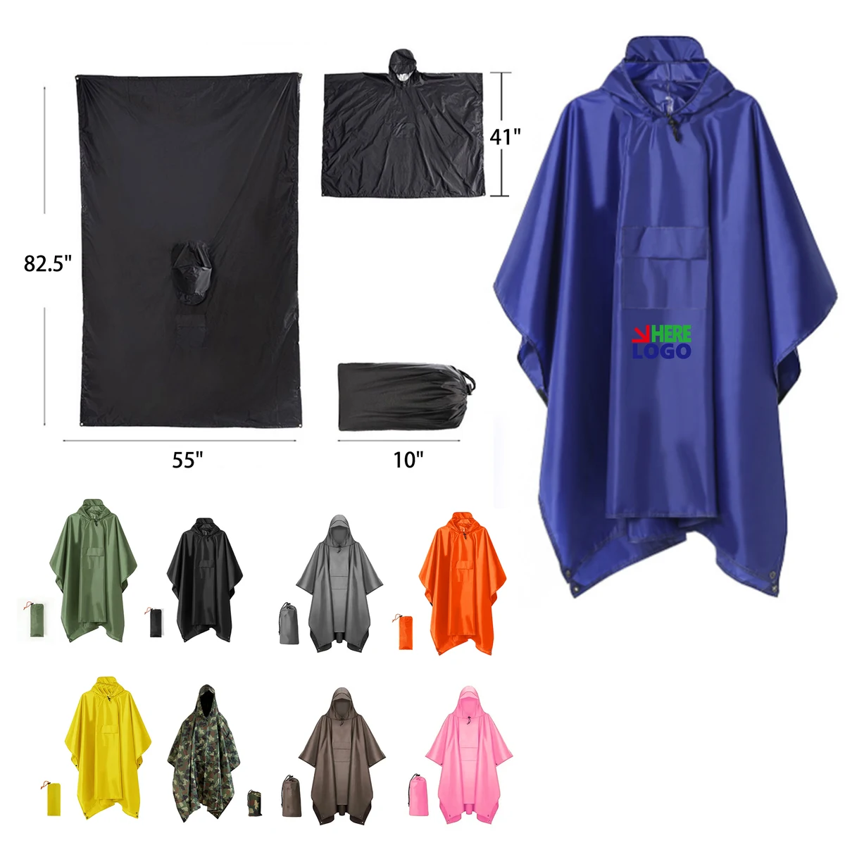 MOQ 50 PCS Space Saving Versatile Camping Raincoat 1