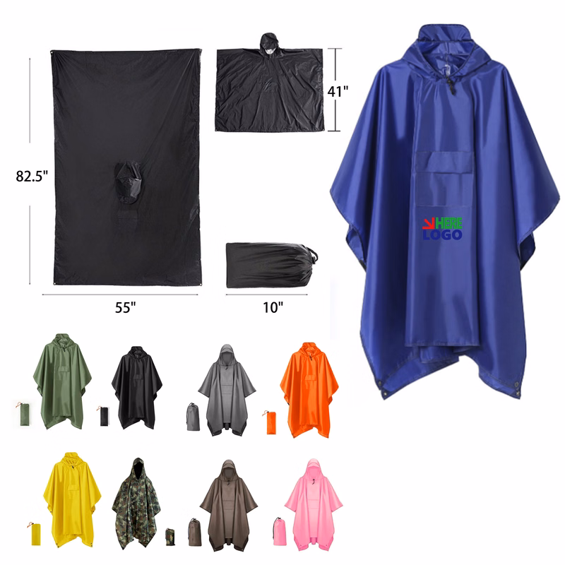 MOQ 50 PCS Space Saving Versatile Camping Raincoat
