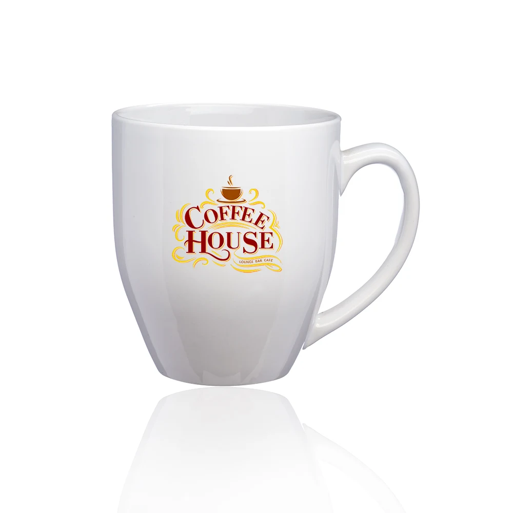 16 oz. Bistro Glossy Personalized Coffee Mug - White 1