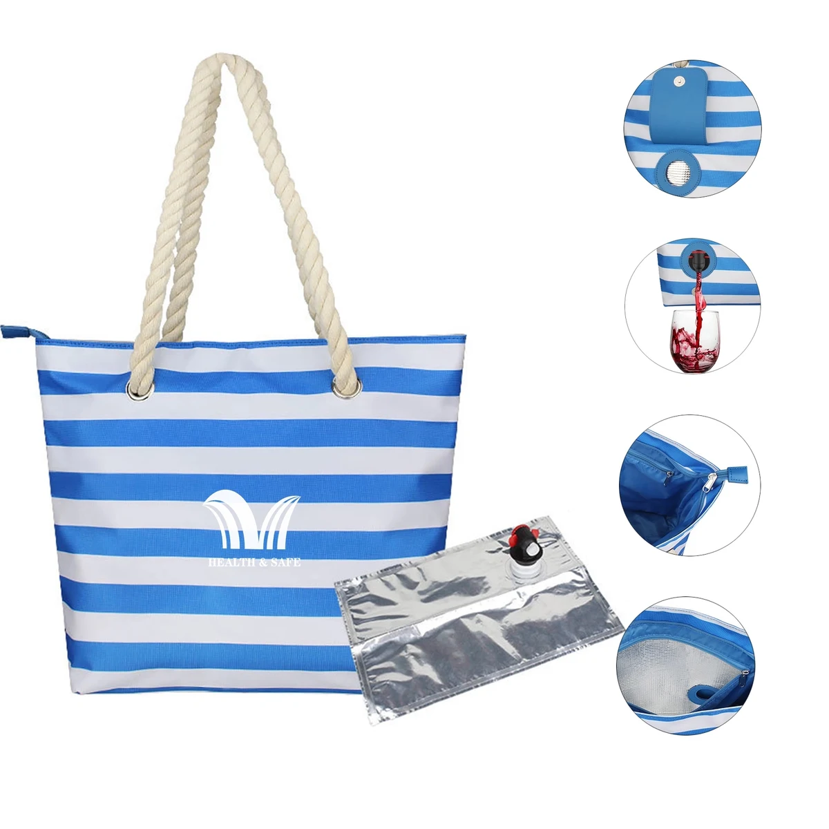 Beach Wine Tote Bag w/ Hidden Spout 1