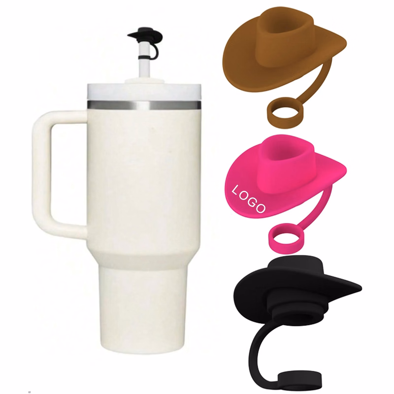 Cowboy Hat-Shaped Silicone Straw Caps