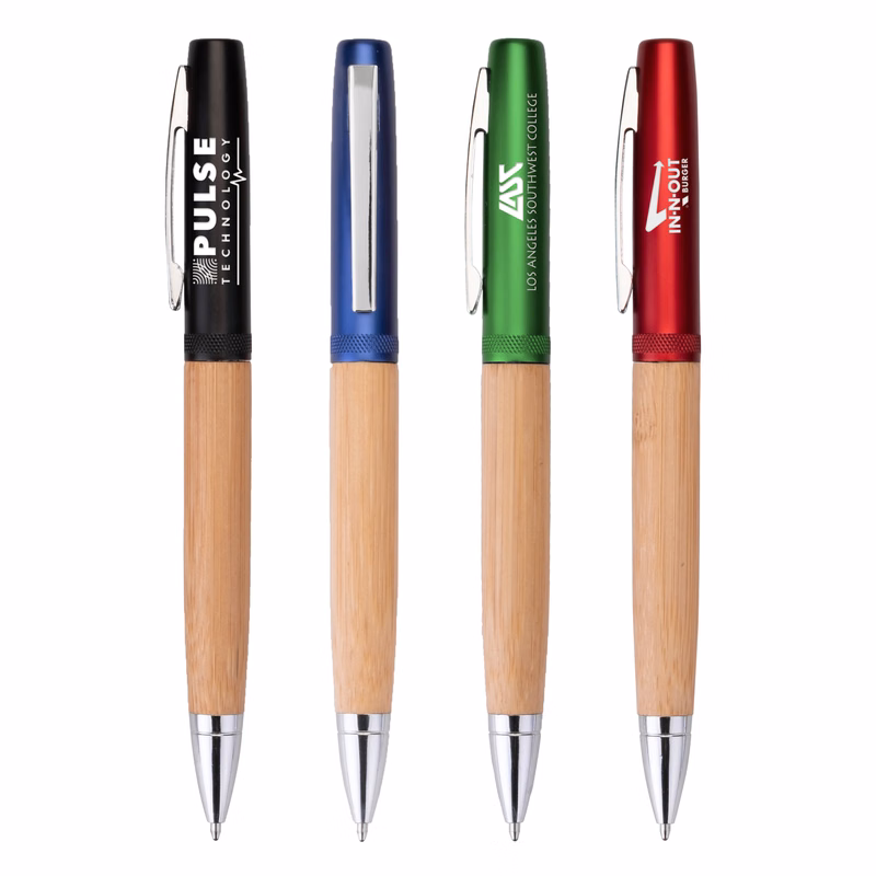 Helix Recycled Aluminum & Bamboo Twist-Action Ballpoint