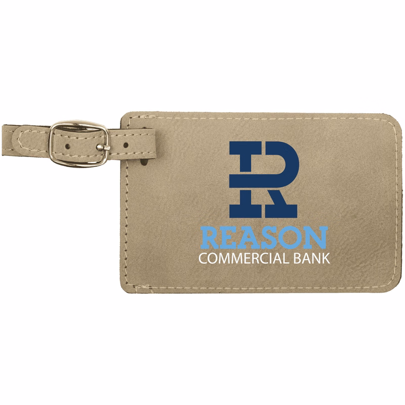 Light Brown Leatherette Luggage Tag