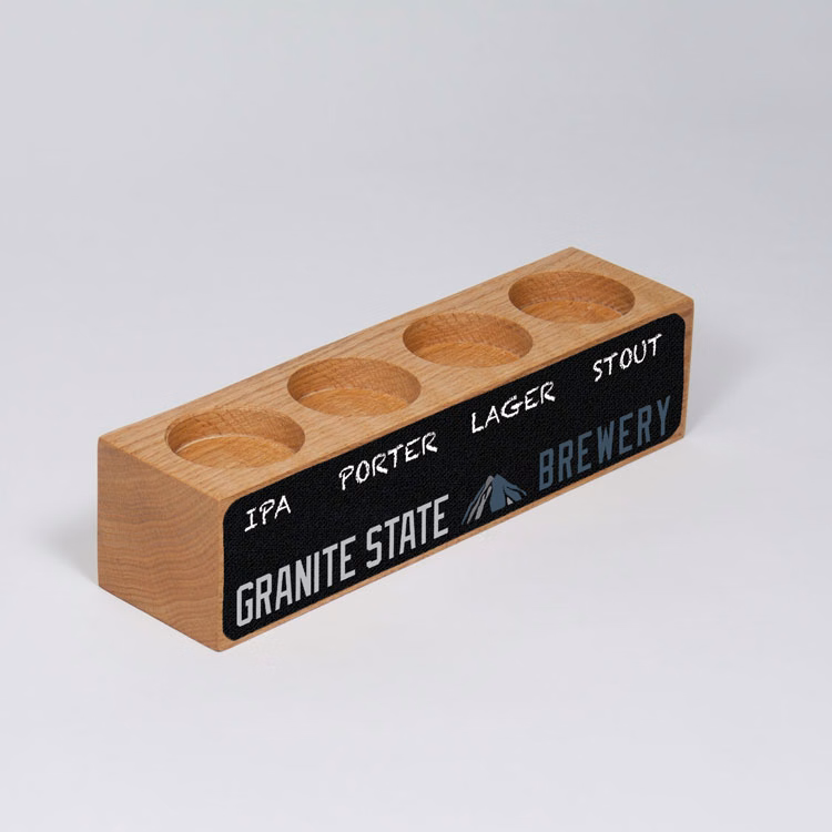 Sampler Block Beer Flight with Chalkboard - 4 Pocket