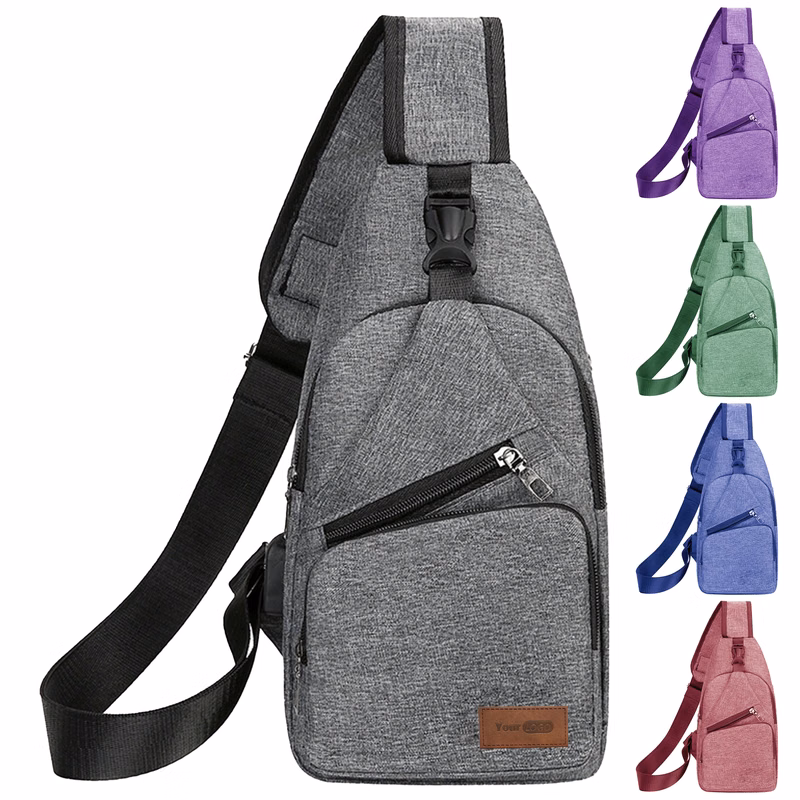 Canvas Portable And Minimalist Men'S Chest Bag