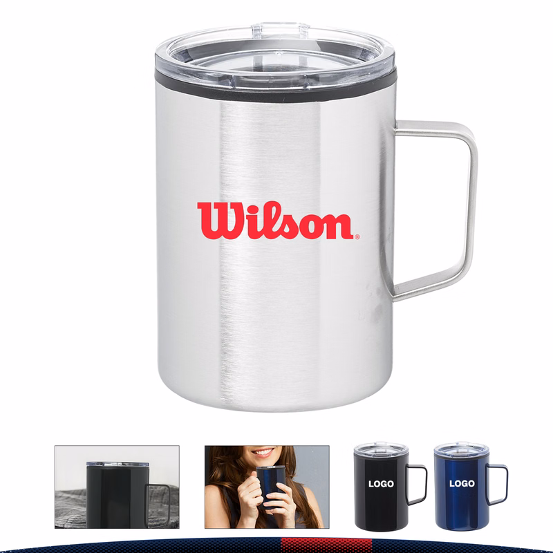 13.5 oz. Stainless Camper Mug with Handle