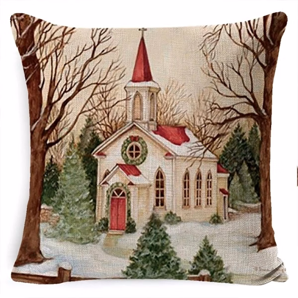 Christmas Jute Pillowcase