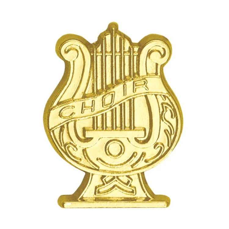 Choir Bright Gold Chenille Lapel Pin 1