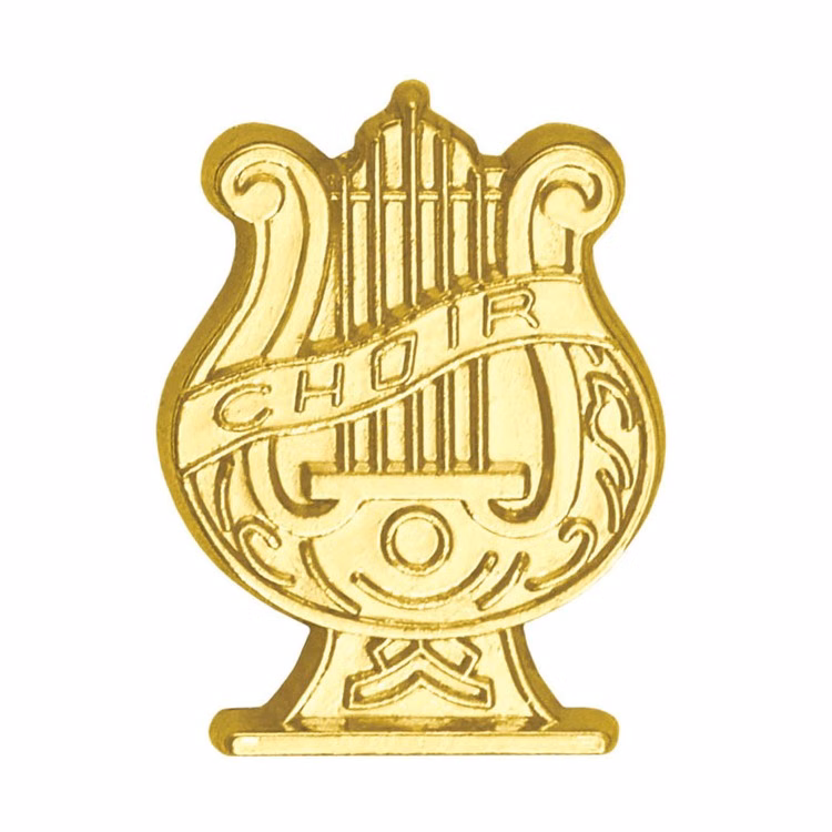 Choir Bright Gold Chenille Lapel Pin