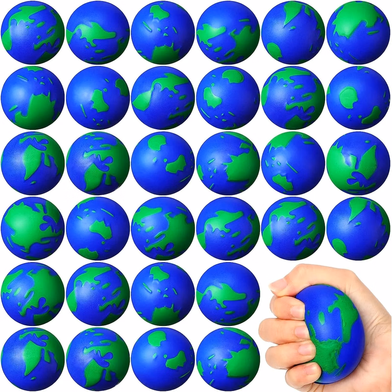 Bouncy Foam World Stress Ball Earth Globe Squeeze Toys
