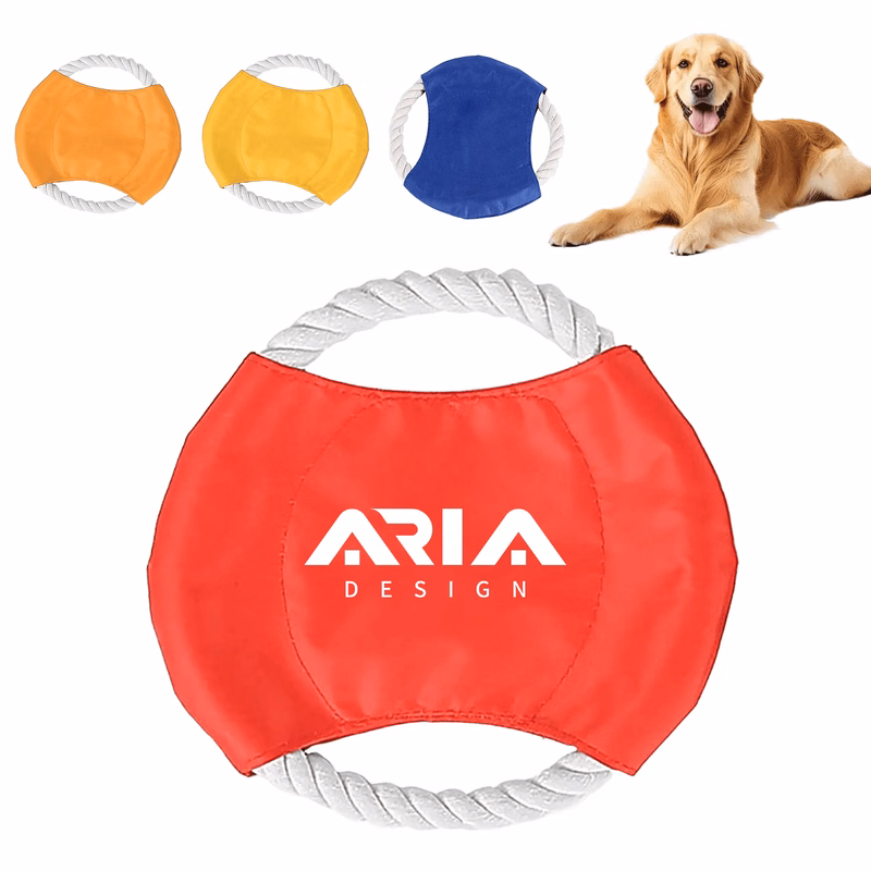 Durable Custom Cotton Rope Dog Chew Flying Disc Toy