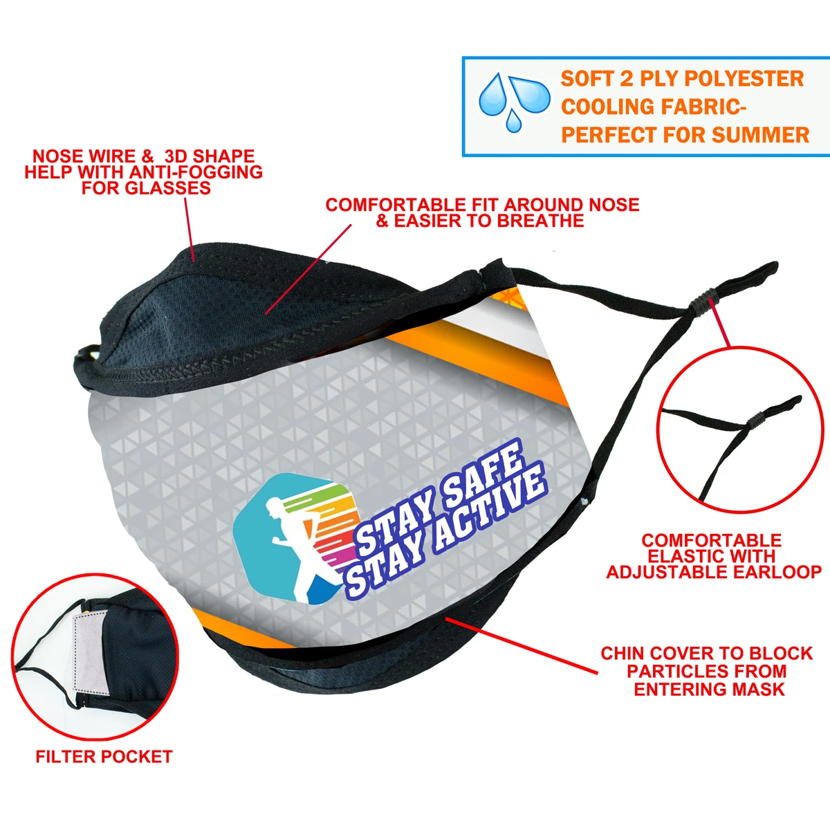 Anti-Fog Cooling 3D Sublimation Mask 1