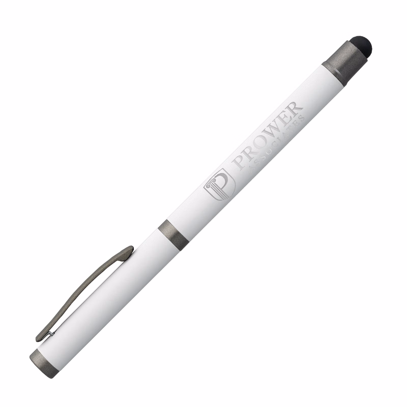 Quebec Recycled Aluminum Gel Pen with Stylus (Engraved Imprint)