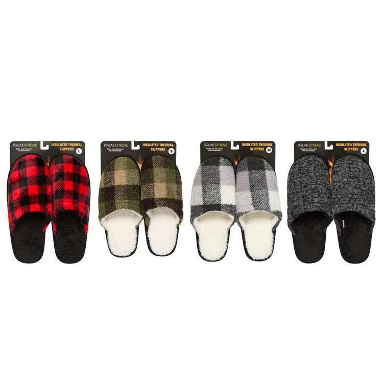 Men's Hard Sole Sherpa Slippers Assorted Colors 1