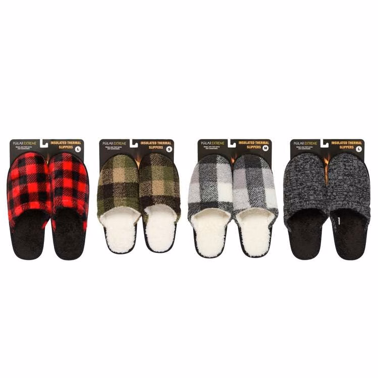 Men's Hard Sole Sherpa Slippers Assorted Colors