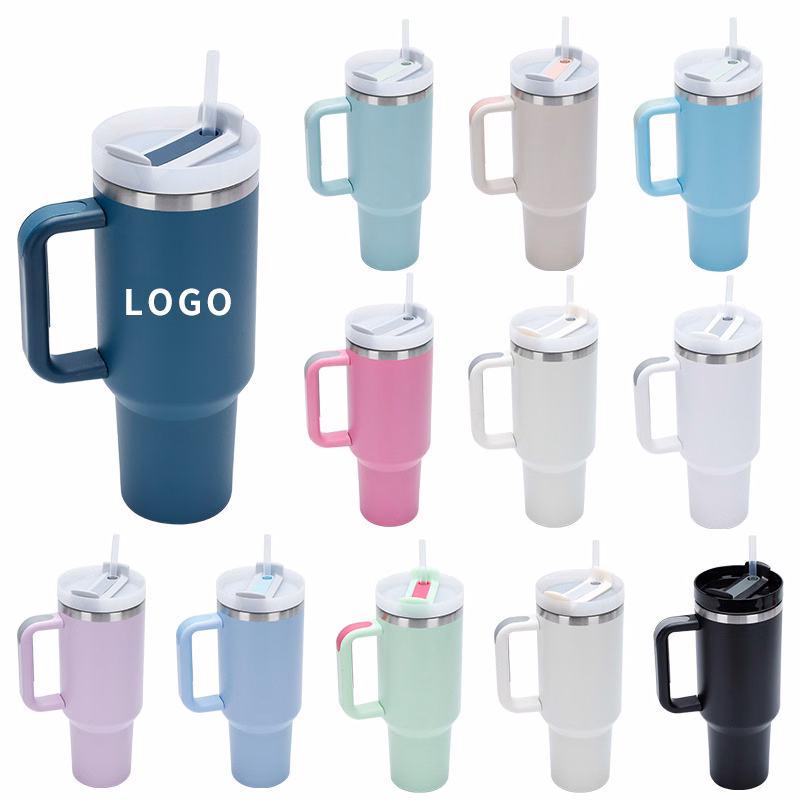 40 Oz Vacuum Tumbler w/ Handle & Straw