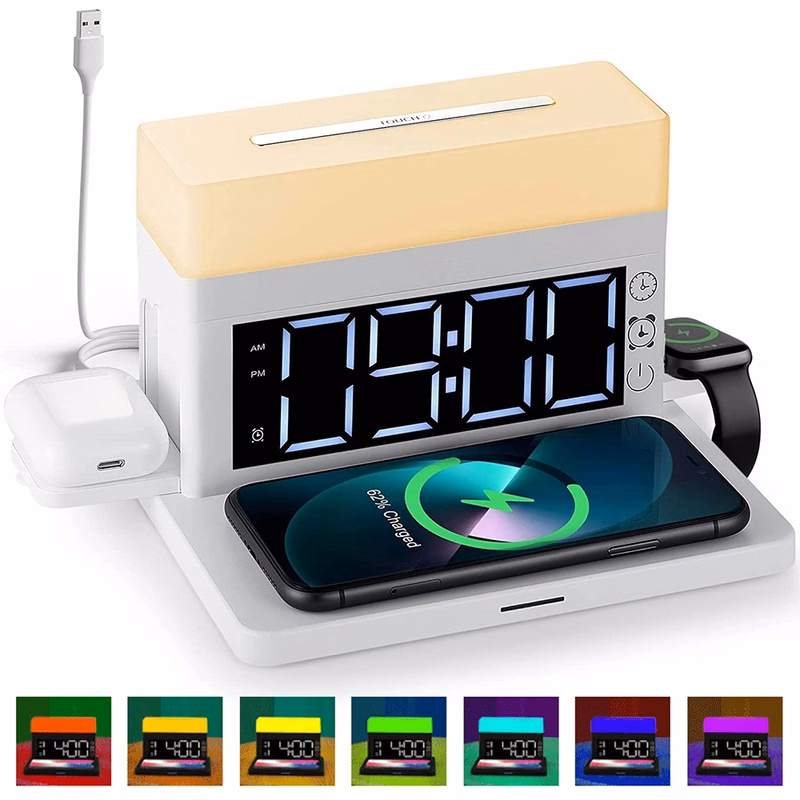 5 In 1 Wireless Charger Night Light Clock