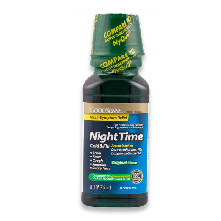 GoodSense Nighttime Cold & Flu Relief - 8 oz Original 1