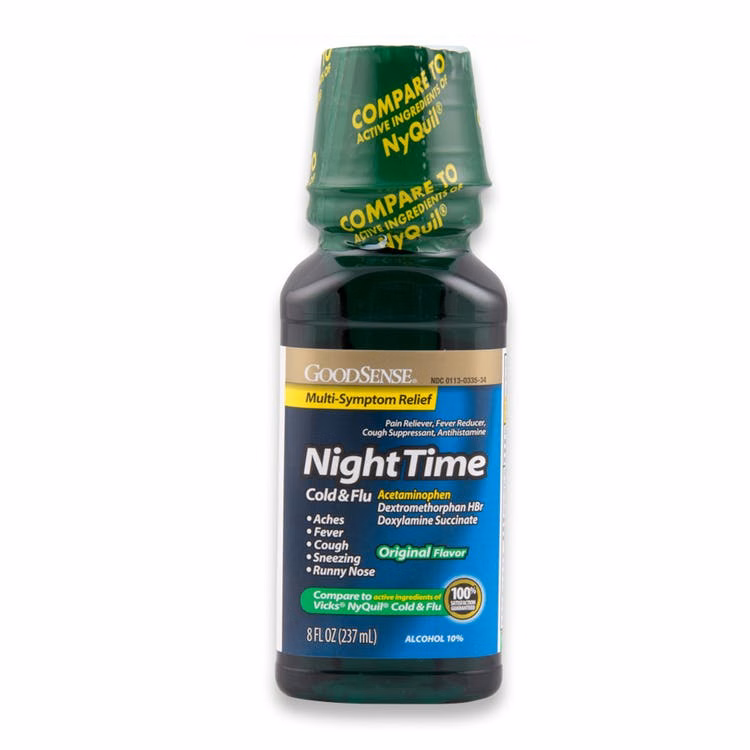 GoodSense Nighttime Cold & Flu Relief - 8 oz Original