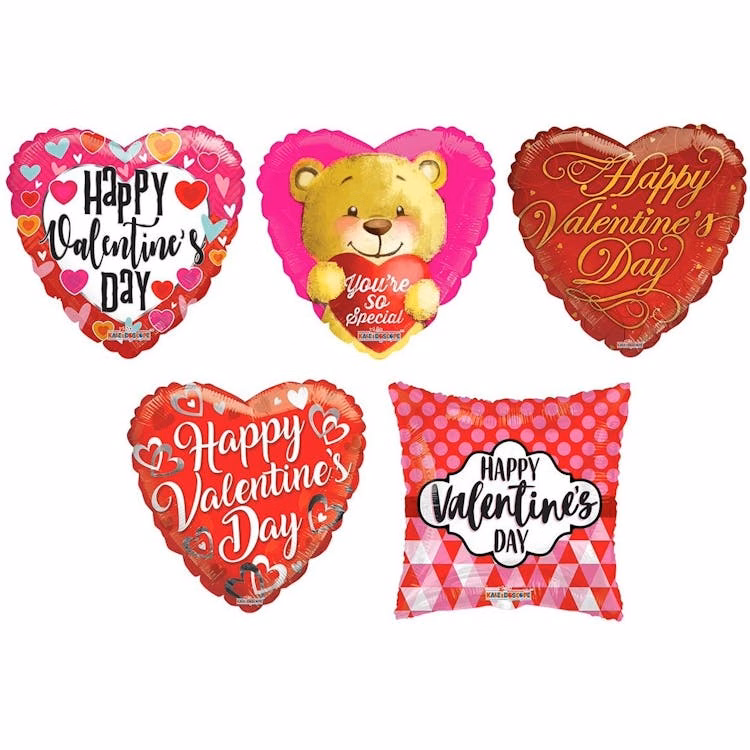 Mylar Valentine Balloons - Assorted 18"