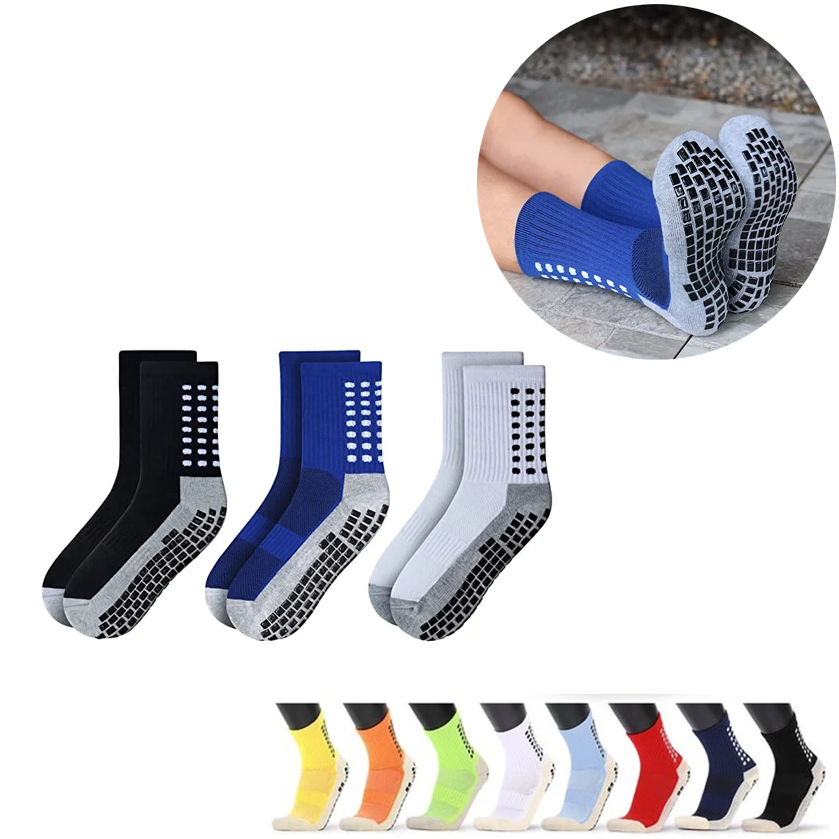 Anti Slip Non Skid Slipper Hospital Socks with grips 1