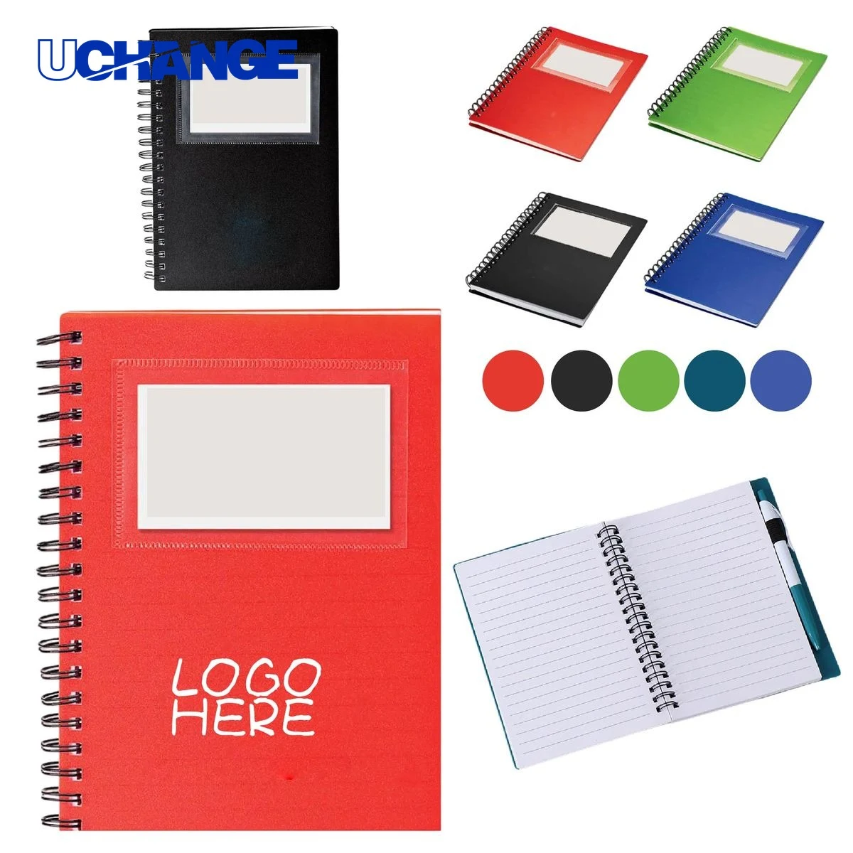 Plastic Spiral Bound Journal Notebook with Pen 1