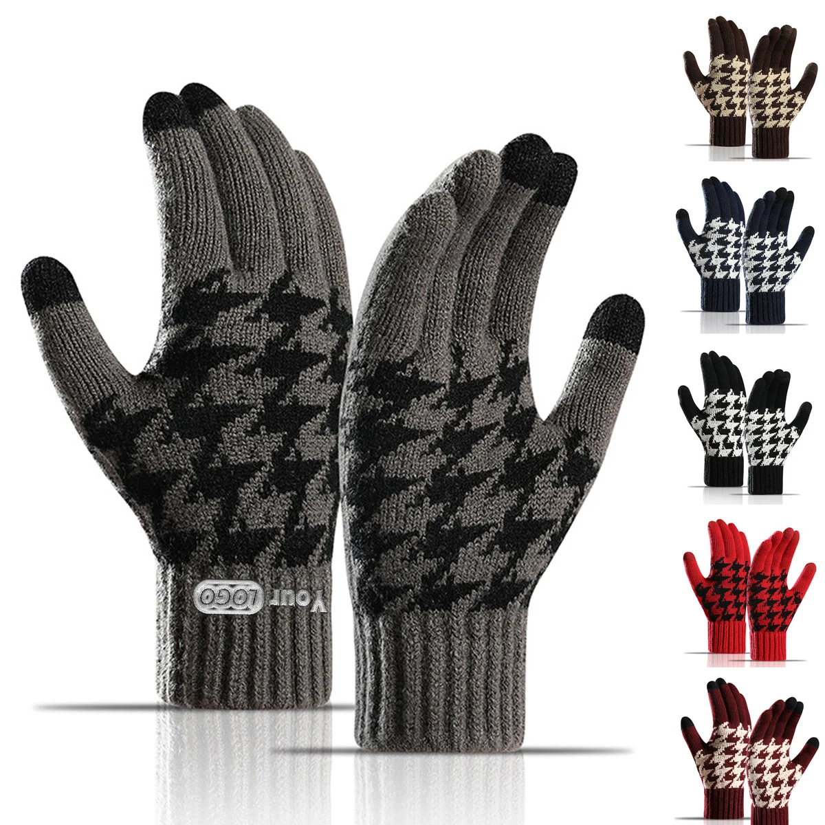 Knitted Woolen Touchscreen Thickened Gloves 1