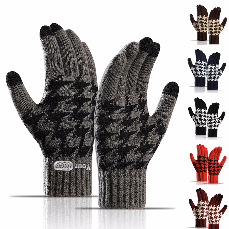 Knitted Woolen Touchscreen Thickened Gloves