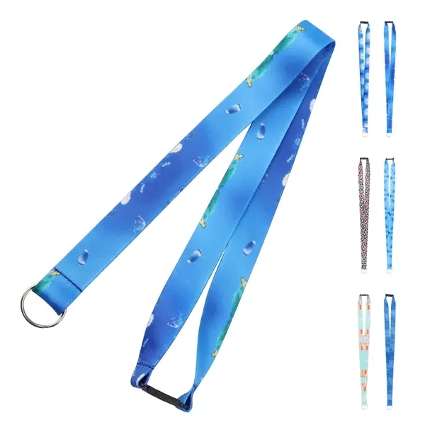 Custom 36" x 3/4" Polyester Safety Breakaway Lanyard with Split Key Ring — Office ID 1