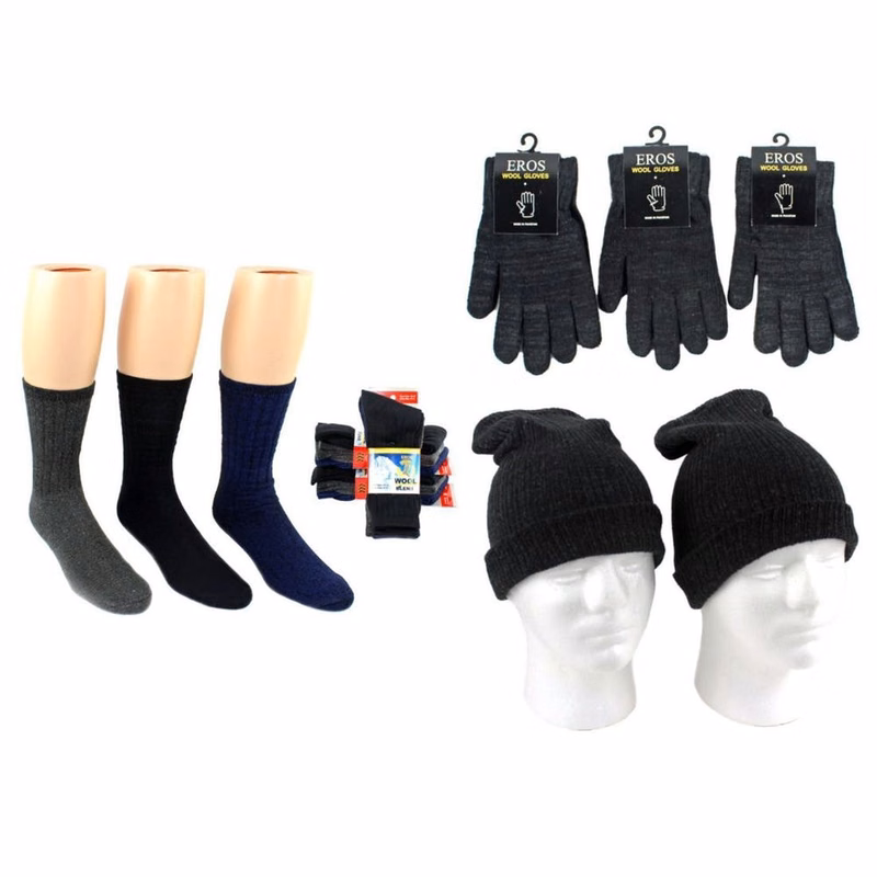 Adult Hats Gloves & Socks - Merino Wool Assorted Colors