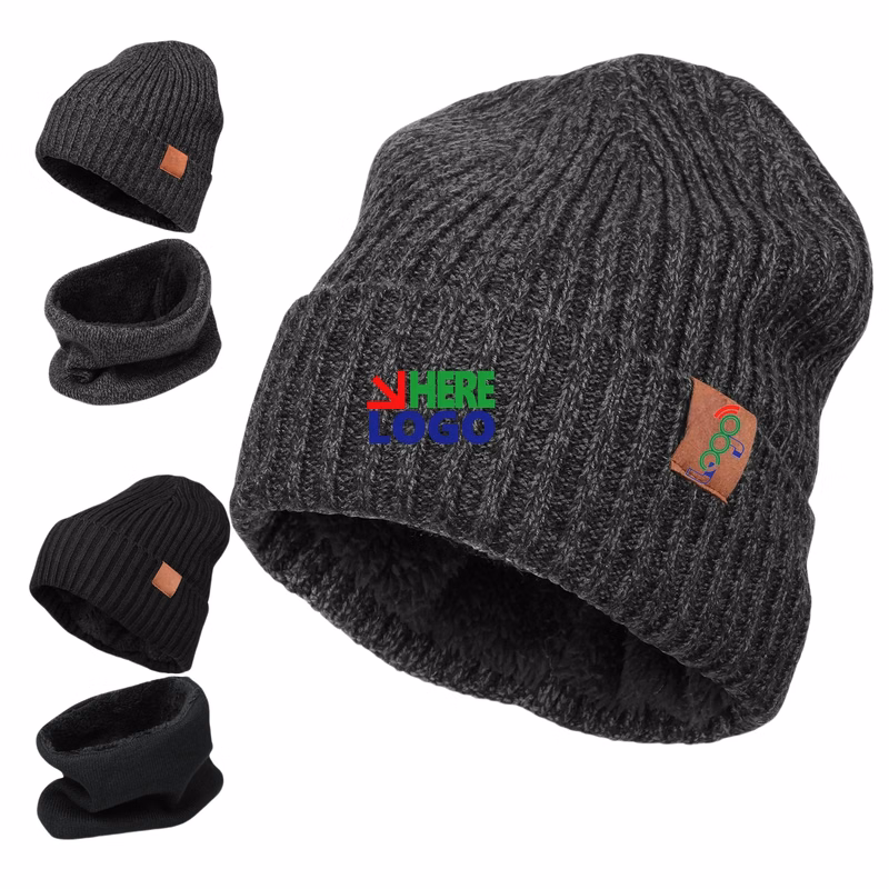 Premium Quality Men's Knit Hat Two-Piece Set