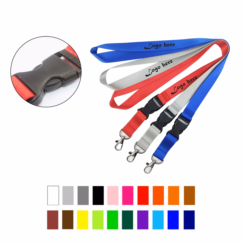 3/4" Custom Polyester Detachable Buckle Lanyard
