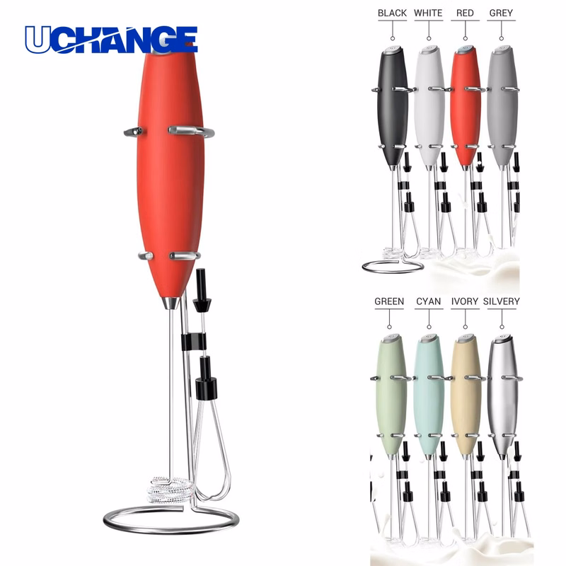 Handheld Milk Frother with Holder for Coffee Making